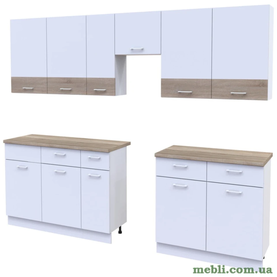 Кухня модульна Лея Doros 340х60х250 Білий/Дуб сонома