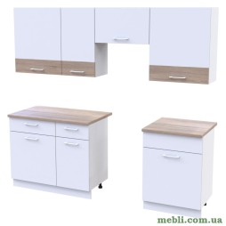 Кухня модульна Doros Лея 220х60х250 Білий/Дуб cонома