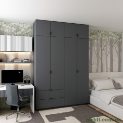 Шафа розпашна с антресолью Doros Лукас 160х50х240 Графіт