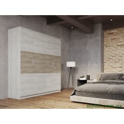 Шафа розпашна для одягу Doros Моніка 200х56х205 Дуб крафт білий/Дуб крафт сірий