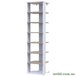 Полиця для взуття Doros Паоло 38,4х38,4х153,4 Білий/Дуб сонома