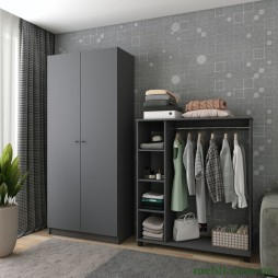 Шафа розпашна з полицями Doros Промо 90х48х204 Графіт