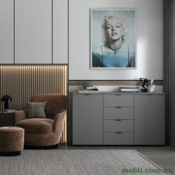 Комод у спальню Doros Рон 5 140х38х81 Графіт