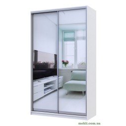 Шафа-купе двохдверна Doros Сіті 24 140х60х240 Білий/2 Дзеркала