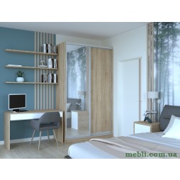 Шафа-купе двохдверна Doros Сіті 24 140х60х240 Дуб сонома/1 Дзеркало