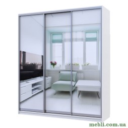 Шафа-купе трьохдверна Doros Сіті 24 208х60х240 Білий/3 Дзеркала