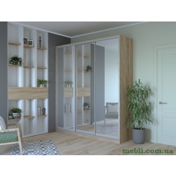 Шафа-купе трьохдверна Doros Сіті 24 208х60х240 Дуб сонома/3 Дзеркала