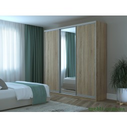 Шафа-купе трьохдверна Doros Сіті 24 238х60х240 Дуб сонома/1 Дзеркало