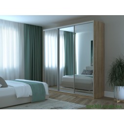 Шафа-купе трьохдверна Doros Сіті 24 238х60х240 Дуб сонома/3 Дзеркала