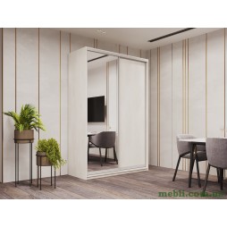 Шафа-купе двохдверна Doros Сіті Лайт 150х60х225 Біле дерево/1 Дзеркало