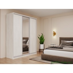 Шафа-купе трьохдверна Doros Сіті Лайт 180х60х225 Біле дерево/1 Дзеркало