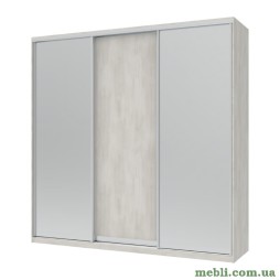 Шафа-купе трьохдверна Doros Сіті Лайт 225х60х225 Біле дерево/2 Дзеркала