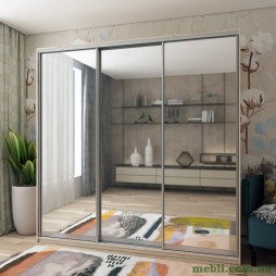 Шафа-купе трьохдверна Doros Сіті Лайт 225х60х225 Дуб сонома/3 Дзеркала