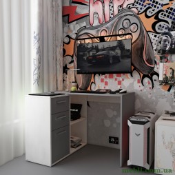 Офісний стіл Doros Т8 100х83х75 Біле дерево/Графіт