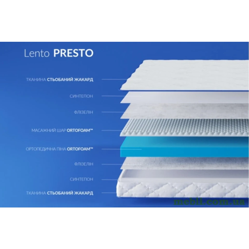 Матрац ортопедичний Highfoam LenТo PresТo безпружинний 80x190
