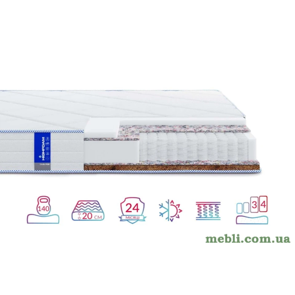 Матрац Highfoam Obeliks Fior нестандартний розмір грн/кв.м