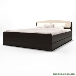 Двоспальне ліжко Еверест Асторія з двома ящиками 160х200 венге/дуб молочний