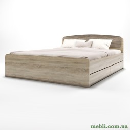 Двоспальне ліжко Еверест Асторія з двома ящиками 160х200 сонома/трюфель