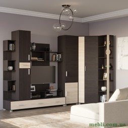 Стінка Еверест Бриз/Пенал 15/Кутова шафа ШКУ-14/Пенал 18 венге+дуб молочний