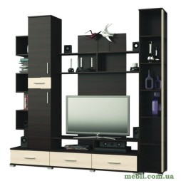 Стінка для вітальні Еверест Бриз/Пенал 18 венге/дуб молочний