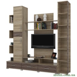 Стінка для вітальні Еверест Бриз/Пенал 18 сонома/трюфель