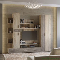 Стінка для вітальні Еверест Бриз/Шафа ШП-2 сонома/трюфель