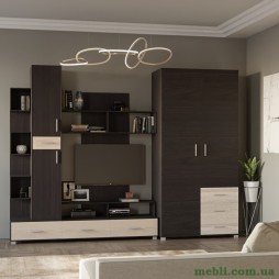 Стінка Еверест Бриз/Шафа ШП-4 венге/дуб молочний