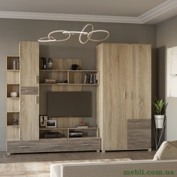 Стінка Еверест Бриз/Шафа ШП-4 сонома/трюфель