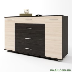 Комод для вітальні Еверест Бриз К-6 130х38х72.5 венге/дуб молочний (телескопи)