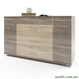 Комод для вітальні Еверест Бриз К-6 130х38х72.5 сонома/трюфель (телескопи)