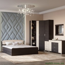 Спальня Еверест Бриз комплект 1 (модульний - 6 елементів) з комодом Бриз К-6 (телескопи) венге/дуб молочний