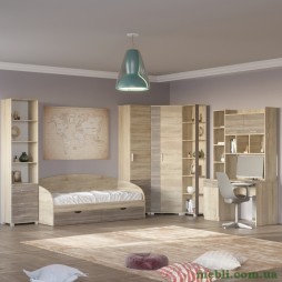 Спальня Дитяча Еверест Бриз Комплект 5 (модульна - 6 елементів) сонома/трюфель