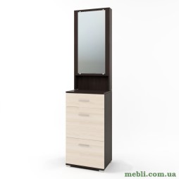 Тумба для взуття з дзеркалом Еверест Бриз ТО-4 50х38х210 венге/дуб молочний