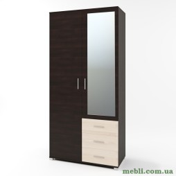 Шафа пряма з дзеркалом та ящиками Еверест Бриз ШП-4 венге/дуб молочний