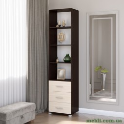 Шафа-пенал відкрита з ящиками Еверест Бриз-16 венге/дуб молочний