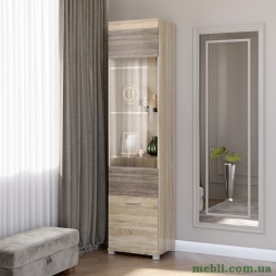 Шафа-пенал вітрина Еверест Британія-19 сонома/трюфель