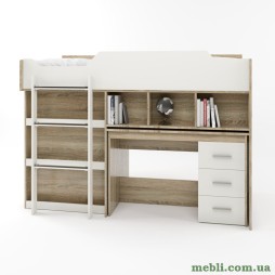 Ліжко-гірка Горище-2 з висувним столом Еверест дуб сонома/білий