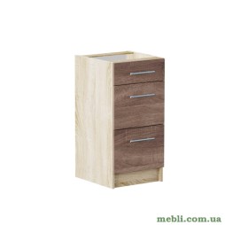 Кухонний модуль на 3 ящики Еверест Еко 400 дуб сонома+трюфель (без стільниці) 40х46х82