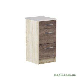 Кухонний модуль на 3 ящики Еверест Еко 400 дуб сонома+трюфель (зі стільницею) 40х46х82