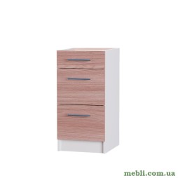 Кухонний модуль на 3 ящики Еверест Еко 400 ясень шимо темний+білий (без стільниці) 40х46х82