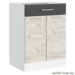 Кухонний модуль нижній з шухлядою Еверест Еко 600 дуб крафт білий/графіт/білий 60х46х82