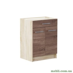 Кухонний модуль нижній з шухлядою Еверест Еко 600 дуб сонома+трюфель (без стільниці) 60х46х82