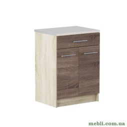 Кухонний модуль нижній з шухлядою Еверест Еко 600 дуб сонома+трюфель (зі стільницею) 60х46х82