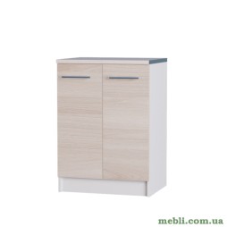 Кухонний модуль нижній Еверест Еко 600 ясень шимо світлий+білий (зі стільницею) 60х46х82