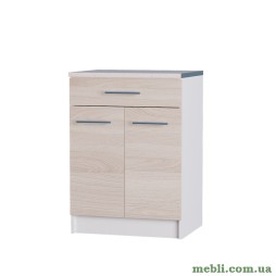 Кухонний модуль нижній з шухлядою Еверест Еко 600 ясень шимо світлий+білий (зі стільницею) 60х46х82