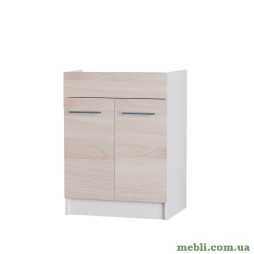 Кухонний модуль під мийку Еверест Еко 600 ясень шимо світлий+білий (без стільниці) 60х46х82