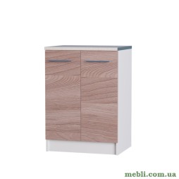 Кухонний модуль нижній Еверест Еко 600 ясень шимо темний+білий (зі стільницею) 60х46х82