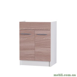 Кухонний модуль під мийку Еверест Еко 600 ясень шимо темний+білий (без стільниці) 60х46х82