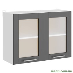 Кухонний модуль вітрина Еверест Еко 800 дуб крафт білий/графіт 80х30х58