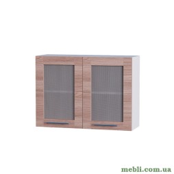 Кухонний модуль вітрина Еверест Еко 800 ясень шимо темний білий 80х30х58